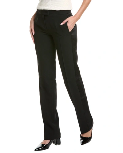 Michael Kors Carolyn Tux Silk & Wool-trim Trouser In Black