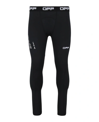 Off-white Logo-waistband Active Tights In Black