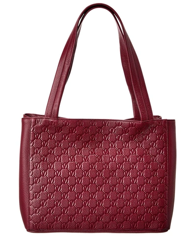 Valentino By Mario Valentino Estelle Dollaro Monogram Leather Tote In Red