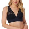 On Gossamer Sleek & Lace Built Up Bralette In Black In Black