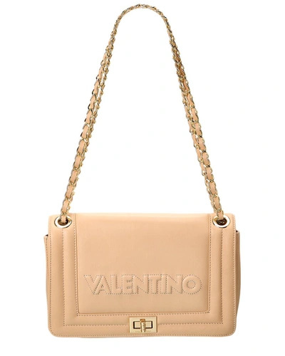 Valentino By Mario Valentino Alice Embossed Leather Shoulder Bag In Beige
