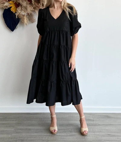 EN SAISON REAGAN MIDI DRESS IN BLACK