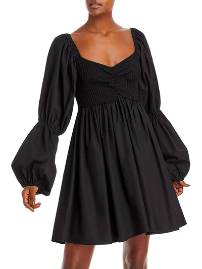 En Saison Womens Cotton Short Mini Dress In Black