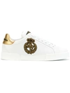 Dolce & Gabbana Iconic Leather Sneakers With Embroidered Crest And Luxurious Detailing In White