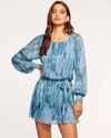 Ramy Brook Emberly Long Sleeve Mini Dress In Calypso Swirl