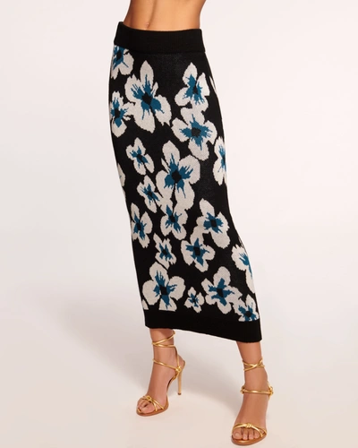 Ramy Brook Kensley Midi Skirt In Black Floral