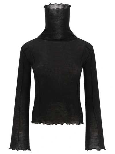 Baserange "omato" Turtleneck Sweater In Black