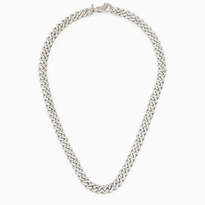 Emanuele Bicocchi 925 Silver Chain Necklace With Crystals In Metallic