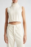 MAX MARA OSCURO CABLE KNIT CROP WOOL & CASHMERE jumper