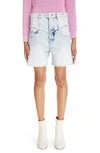 Isabel Marant Shorts With Patch Logo And Contrasting Details In Light Blue