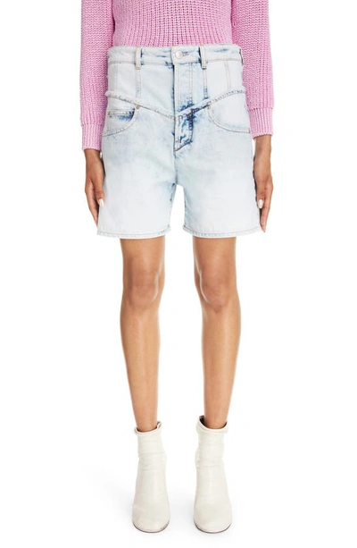 Isabel Marant Oreta High-rise Denim Shorts In White