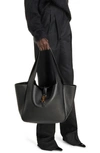 Saint Laurent Bea Deerskin Leather Tote In Black