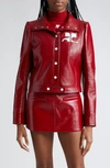 Courrèges Reedition Coated Cotton-blend Jacket In Red