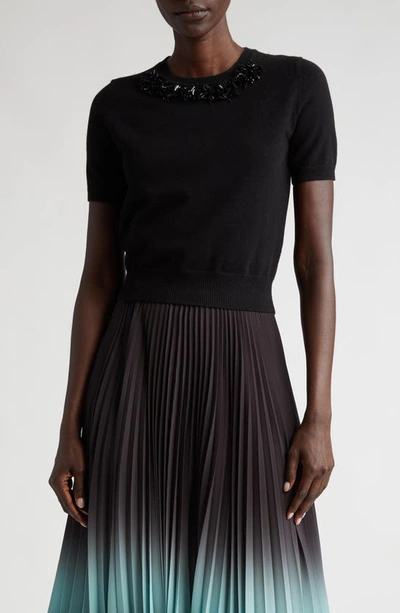 JASON WU COLLECTION BEADED DETAIL WOOL & CASHMERE SWEATER