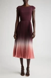 Jason Wu Collection Ombre Pleated Crepe Dress In Fig/rosewater