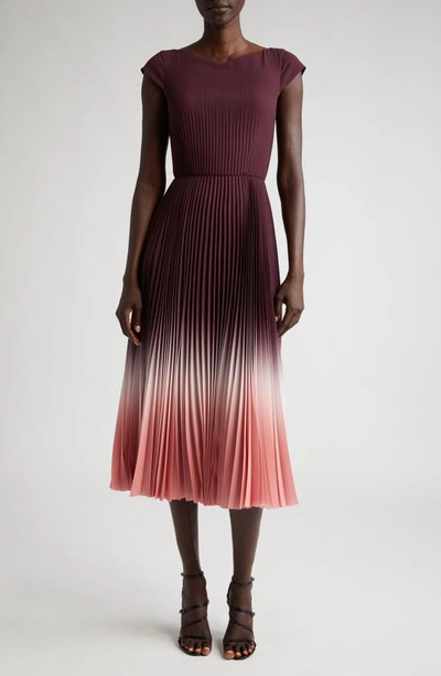 Jason Wu Collection Ombre Pleated Crepe Dress In Fig/rosewater