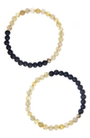 The Healer’s Collection N69 Money Max Set Of 2 Healer's Bracelets In Black