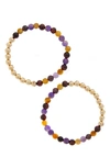 The Healer’s Collection The Healer's Collection N19 Anxiety Free Set Of 2 Healer's Bracelets In Yellow Gold