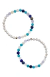 The Healer’s Collection The Healer's Collection N16 Protection & Inner Strength Set Of 2 Healer's Bracelets In Silver