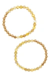 The Healer’s Collection The Healer's Collection N69 Money Max Set Of 2 Healer's Bracelets In Yellow Gold