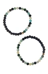 The Healer’s Collection N6 Happiness/ease Set Of 2 Healer's Bracelets In Black