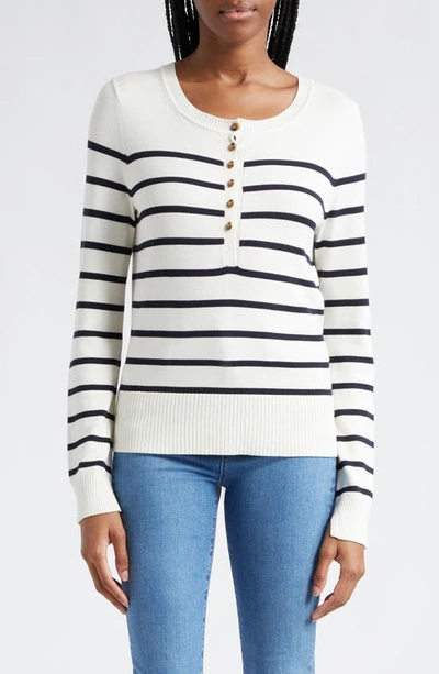 Veronica Beard Women's Dianora Striped Knit Sweater In Off White