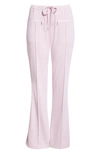 Courrèges Drawstring Flared Tracks Pants In Powder Pink