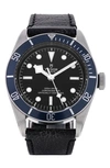 WATCHFINDER & CO. TUDOR PREOWNED 2022 BLACK BAY LEATHER STRAP WATCH, 39MM