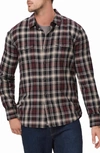 Paige Mens Onyx Cosmos Everett Checked Cotton-blend Shirt In Onyx Cosmos