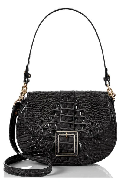 Brahmin Cynthia Leather Shoulder Bag In Black