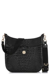 BRAHMIN LEIA CROC EMBOSSED LEATHER CROSSBODY BAG