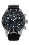 WATCHFINDER & CO. IWC PREOWNED 2021 PILOT'S LEATHER STRAP CHRONOGRAPH WATCH, 46MM