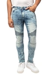 X-ray Stretch Cargo Moto Slim Jeans In Medium Blue