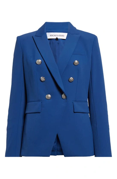 Veronica Beard Miller Dickey Double Breasted Blazer In Cerulean