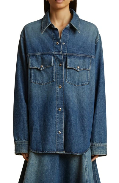 Khaite Jinn Denim Shirt In Blue