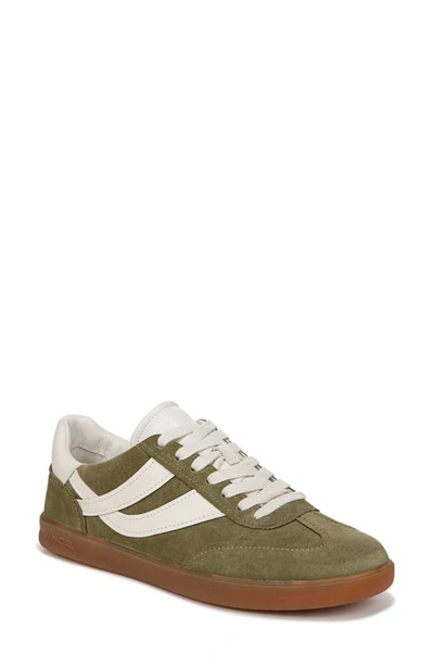 Vince Oasis Mixed Leather Retro Trainers In Fern Green Suede