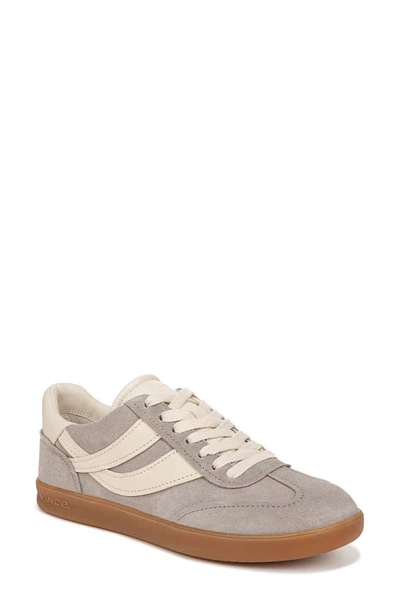 Vince Oasis Mixed Leather Retro Sneakers In Hazelstone Gray Suede