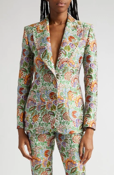 Etro Tree Of Life Jacquard Blazer In Multicolor Floral