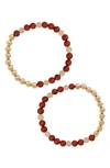 The Healer’s Collection The Healer's Collection N79 Fertility/hormonal Balance Set Of 2 Healer's Bracelets In Yellow Gold