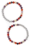 The Healer’s Collection The Healer's Collection N62 Smooth Digestion Set Of 2 Healer's Bracelets In Silver