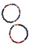 The Healer’s Collection N77 Detox Set Of 2 Healer's Bracelets In Black