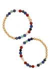The Healer’s Collection The Healer's Collection N32 Emotional Eating Set Of 2 Healer's Bracelets In Yellow Gold