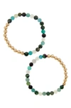 The Healer’s Collection The Healer's Collection N6 Happiness/ease Set Of 2 Healer's Bracelets In Yellow Gold