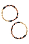 The Healer’s Collection The Healer's Collection N2 Attract Love Set Of 2 Healer's Bracelets In Yellow Gold