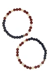The Healer’s Collection N61 Virility/hormonal Balance Set Of 2 Healer's Bracelets In Black