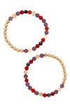 The Healer’s Collection The Healer's Collection N62 Smooth Digestion Set Of 2 Healer's Bracelets In Yellow Gold