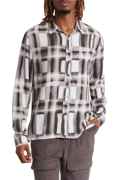 Native Youth Box Print Long Sleeve Shirt In Black/white, Men's At Urban Outfitters