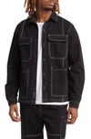 NATIVE YOUTH CONTRAST TOPSTITCH TWILL OVERSHIRT