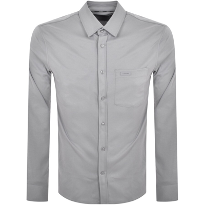 Calvin Klein Long Sleeve Slim Fit Shirt Grey