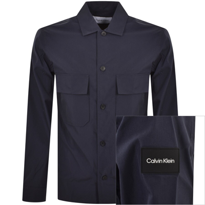 Calvin Klein Cotton Nylon Overshirt Jacket Navy